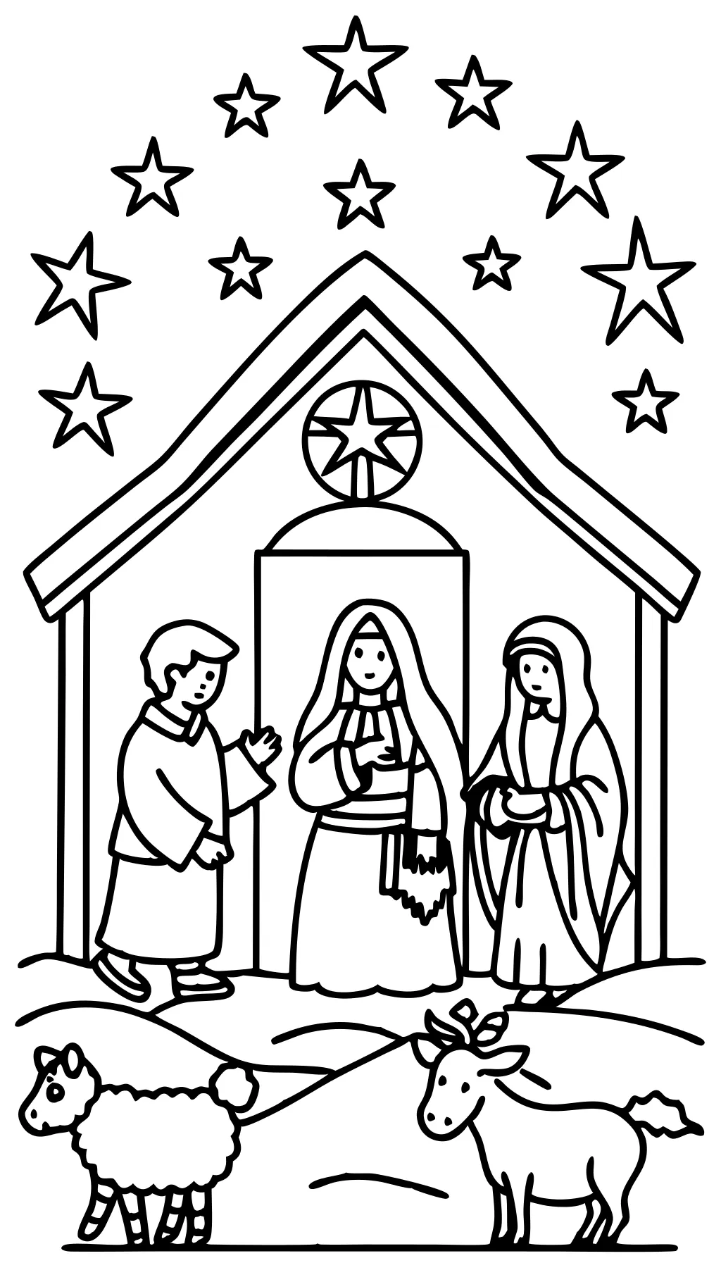 coloring pages for nativity scene